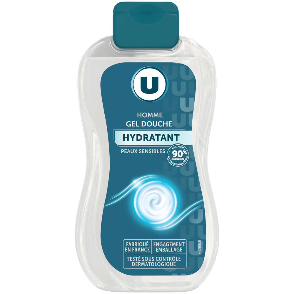 U Gel douche homme Peaux sensibles, hydratant  - 250ml