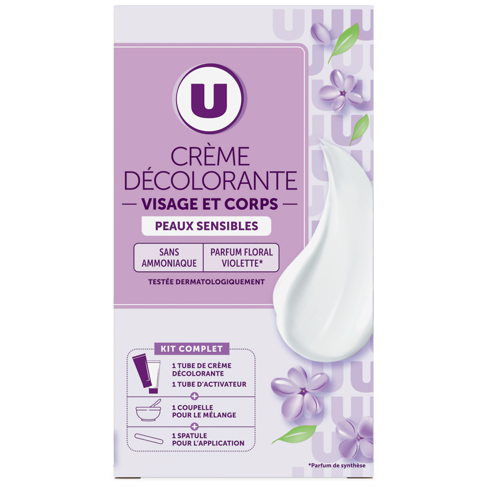 U Crème décolorante visage et corps, 2x50ml