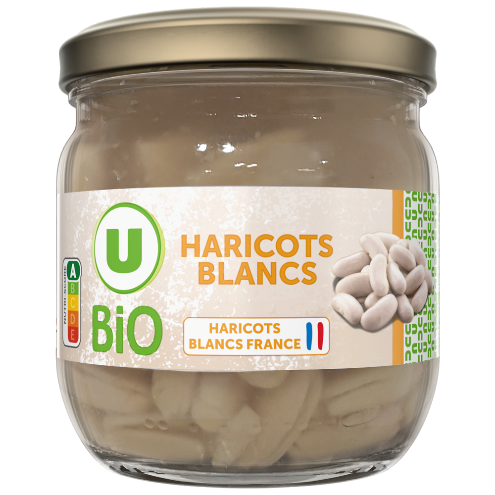 U BIO Haricots blancs  bocal 37cl, 205g