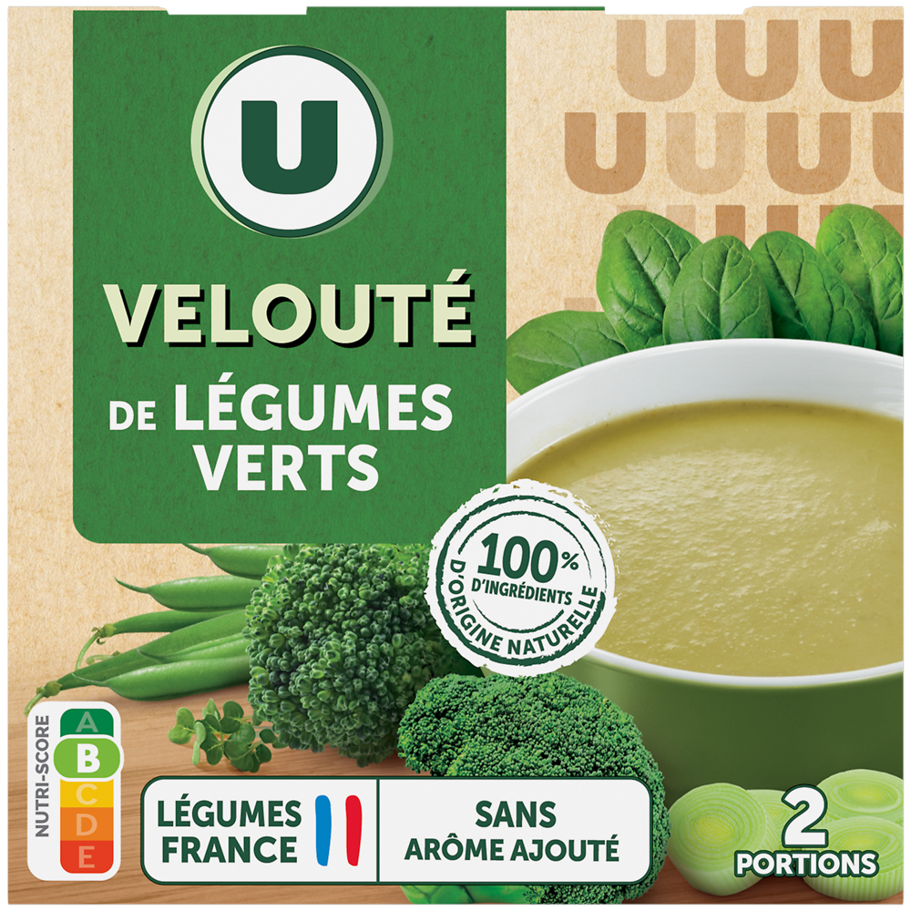 U Soupe Velouté de légumes vert brique 2x30cl 600g