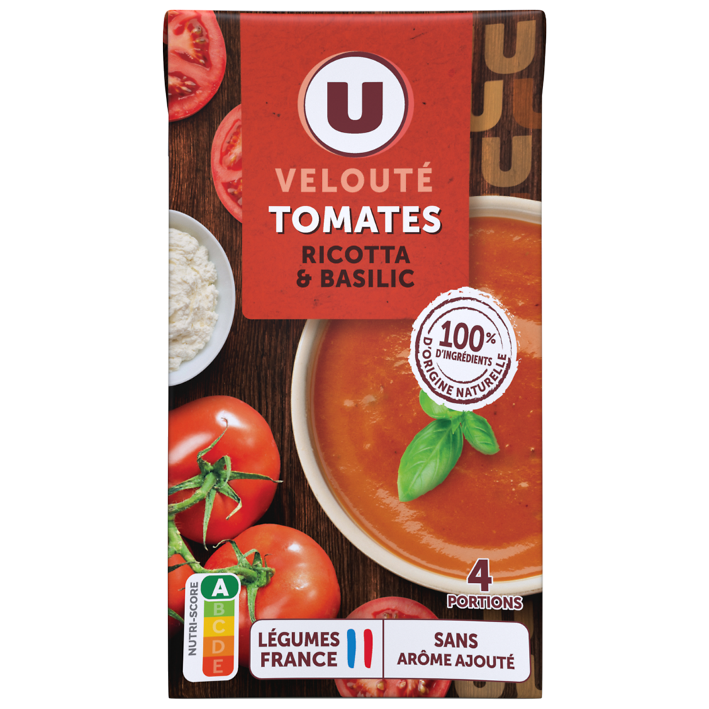 U Soupe Velouté de tomate ricotta basilic 1 litre