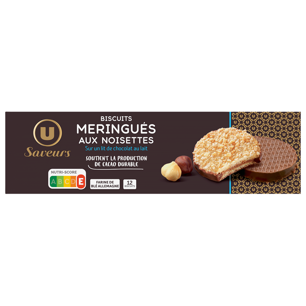 U SAVEURS Biscuits meringués aux noisettes - 100g