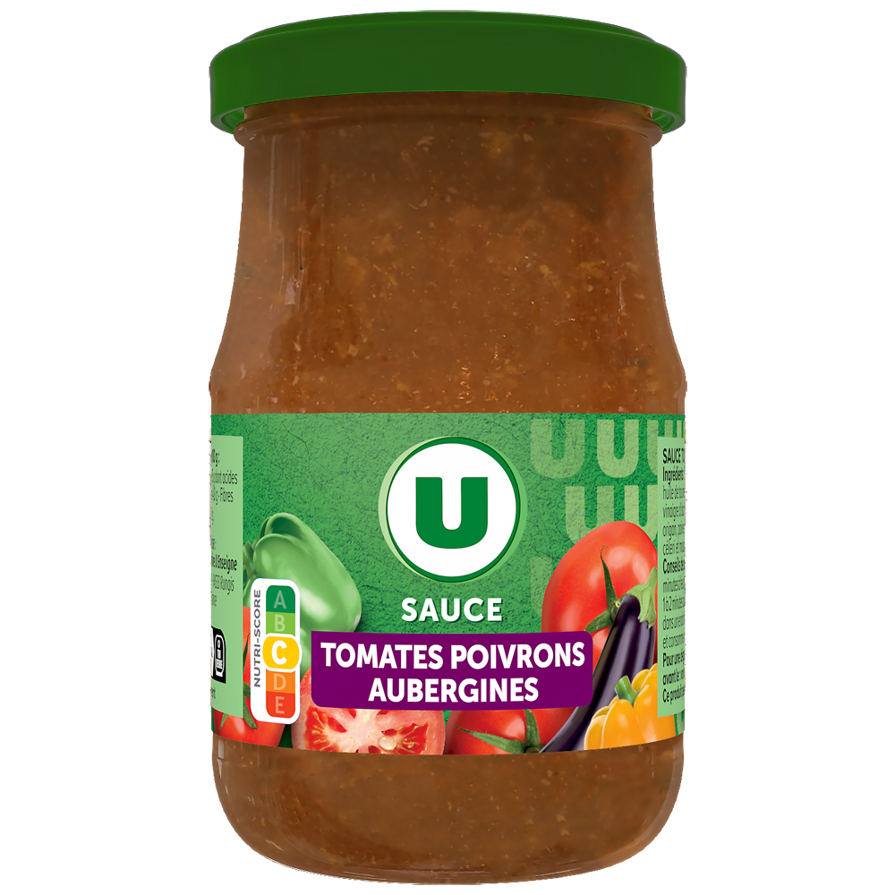 U Sauce tomate poivron aubergine, pot de 190g