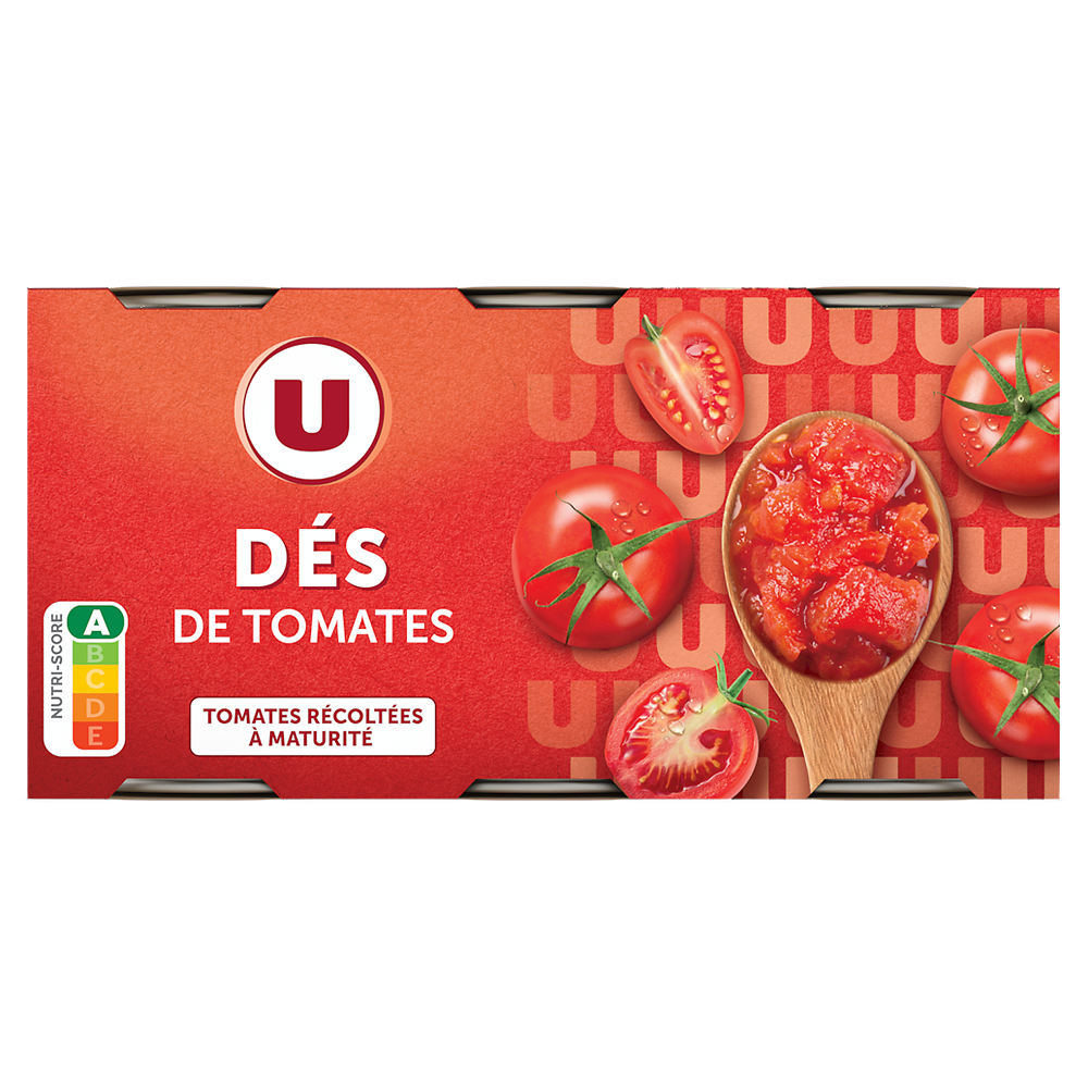 U Pulpe de tomates en dés boîte x3 1/2