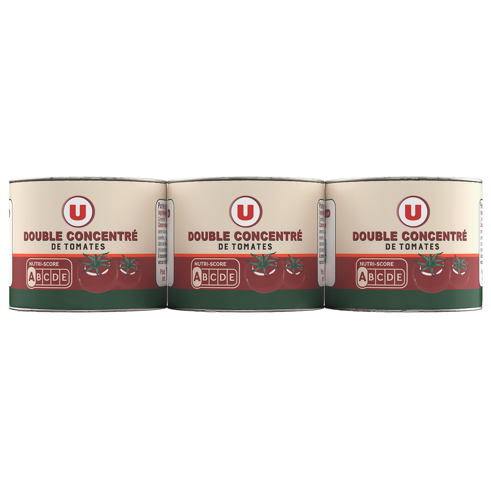 U Double concentré de tomates 3x70g 210g