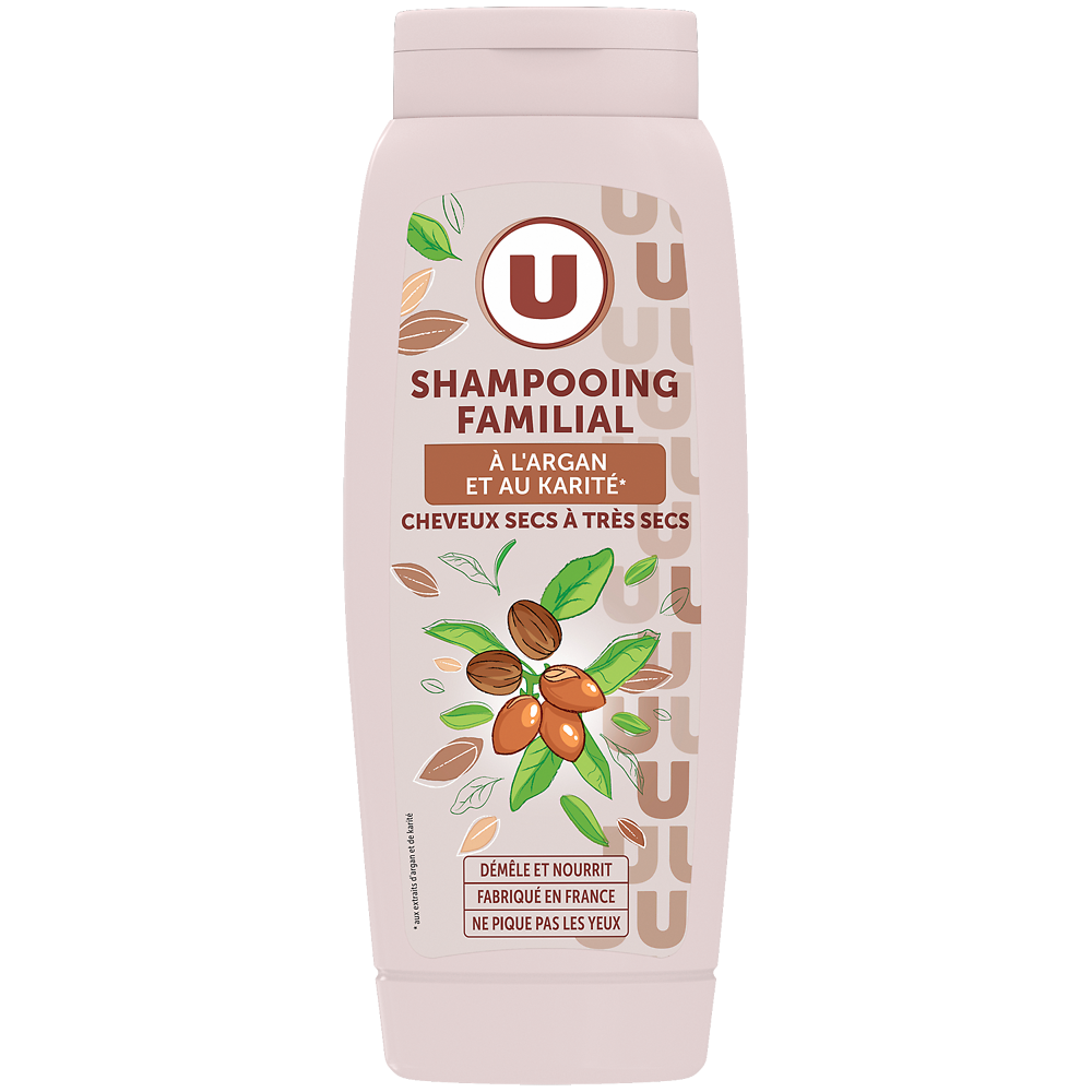 U Shampooing Cheveux très secs, karité & argan  - 500ml