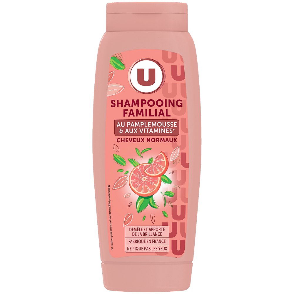 U Shampooing Cheveux normaux, pamplemousse & vitamine  - 500ml