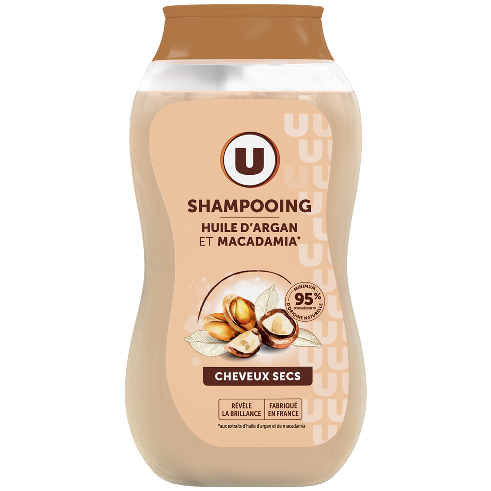 U Shampooing Cheveux secs,  huile d'argan & macadamia - 250ml