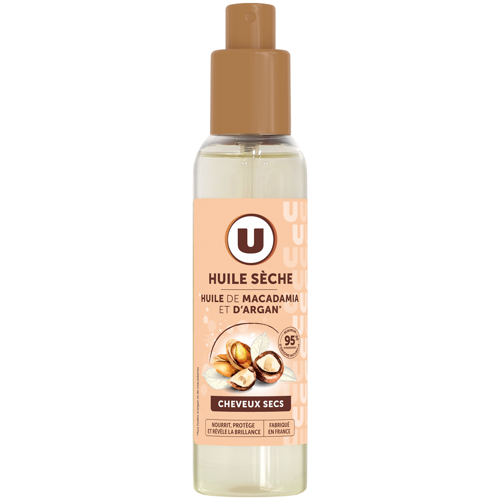 U Huile capillaire sèche Cheveux secs, argan & macadamia - 150ml