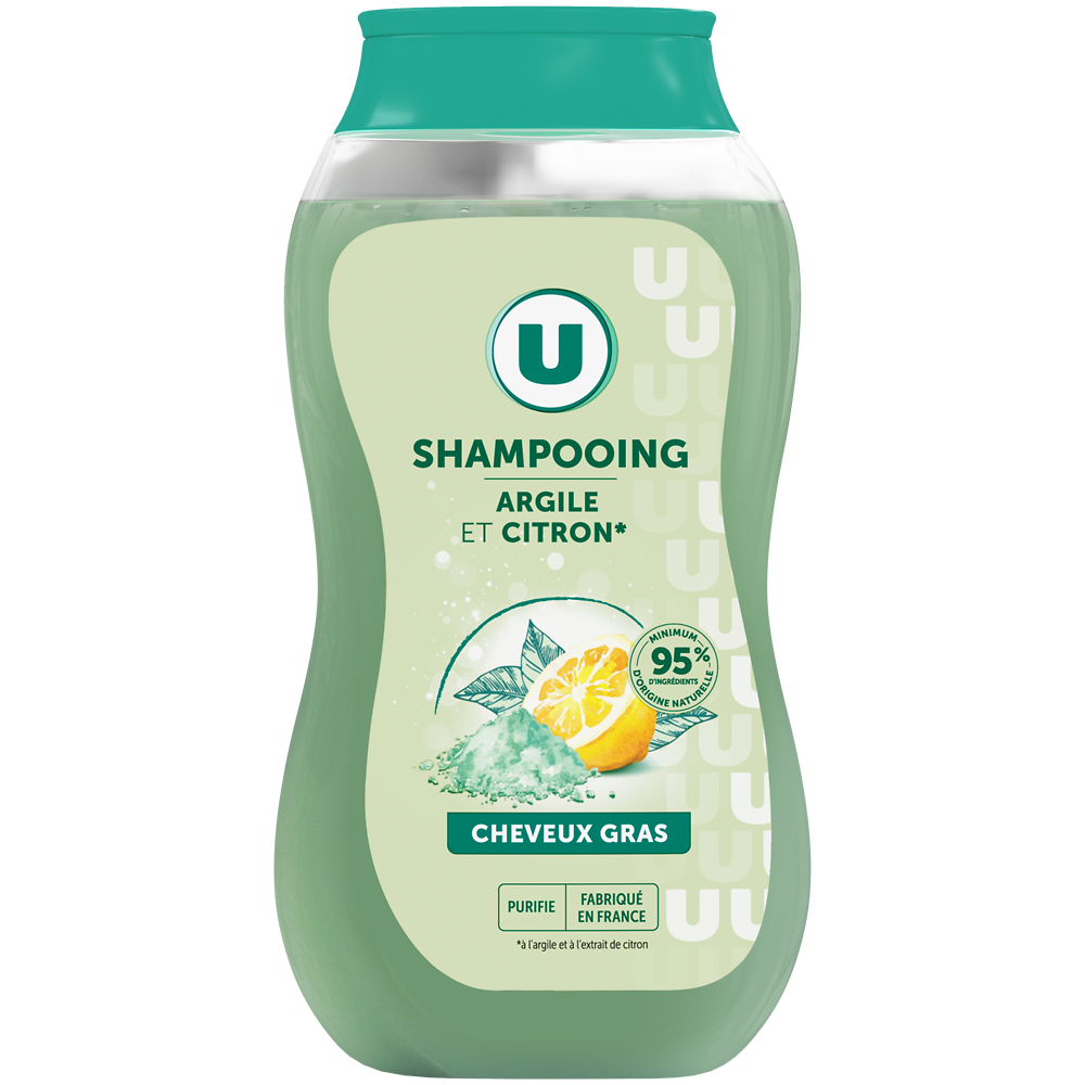 U Shampooing Cheveux gras, argile & citron  - 250ml