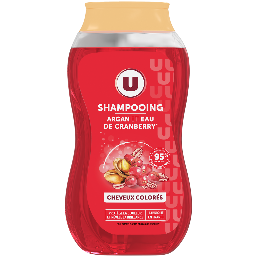 U Shampooing Cheveux colorés, huile argan & cranberry  - 250ml