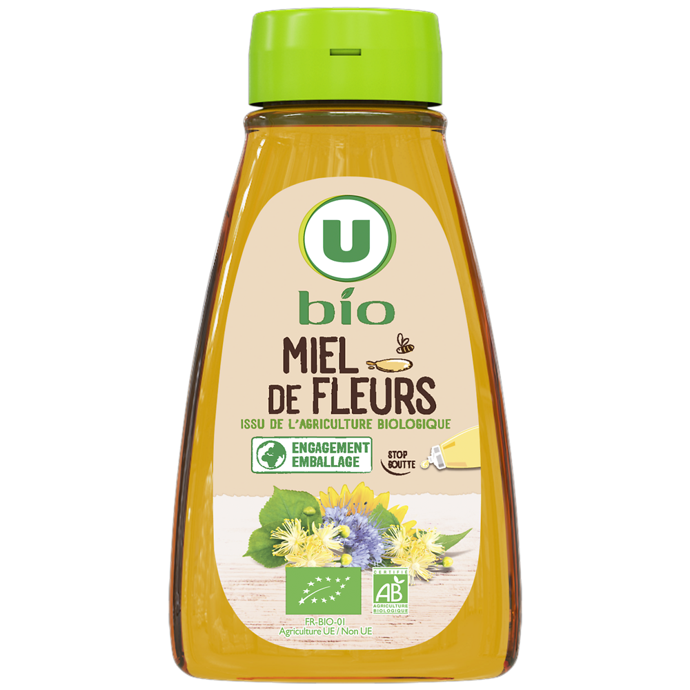 U BIO Miel de fleurs liquide bio - Squeezer doseur 250g