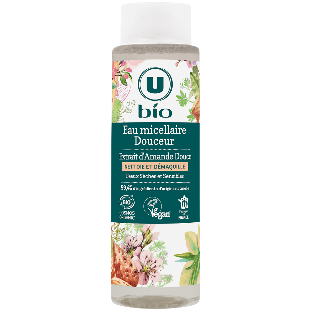 U BIO Eau micellaire douceur amande douce, 400ml