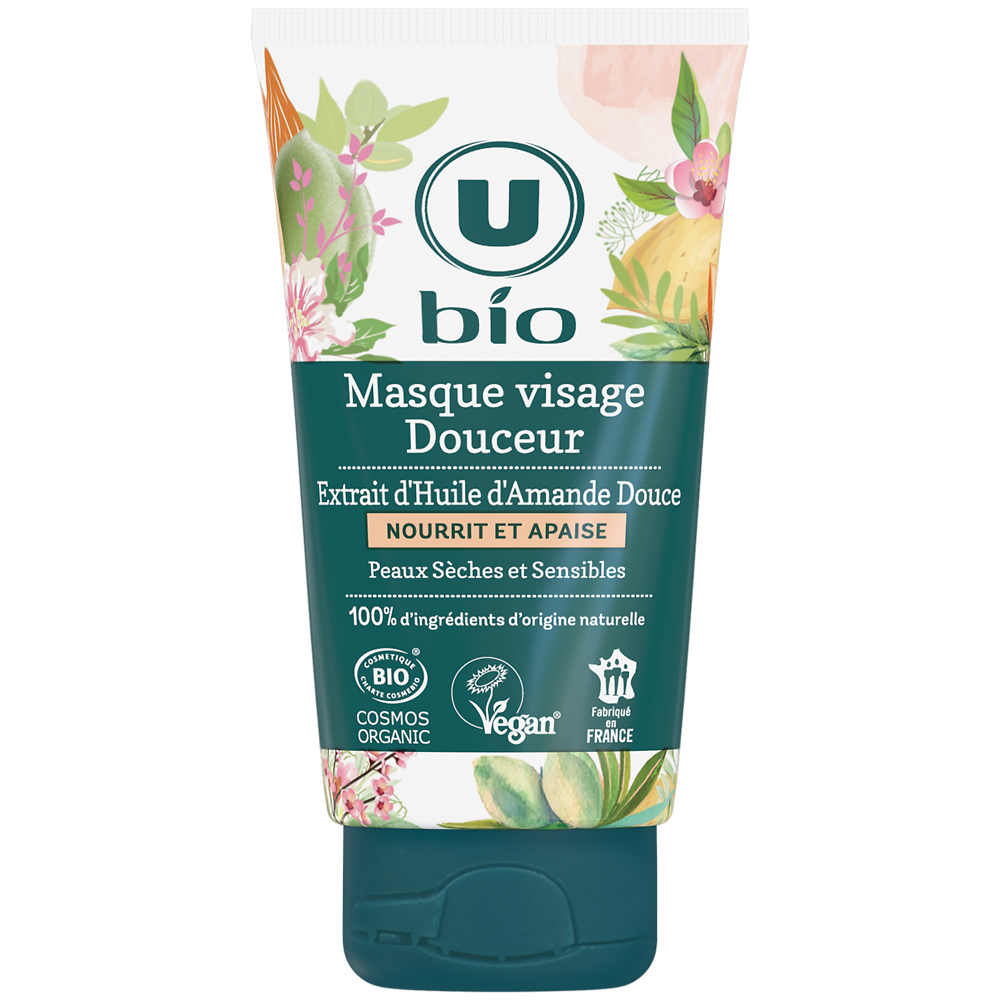 U BIO Masque visage douceur amande douce, 50ml