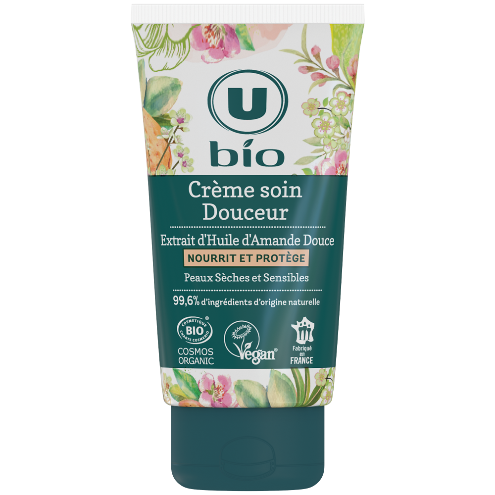 U BIO Crème visage soin douceur amande douce, 50ml