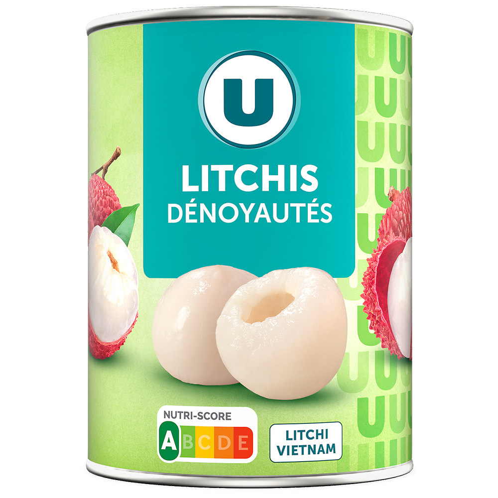 U Litchis dénoyautés 3/4 565g