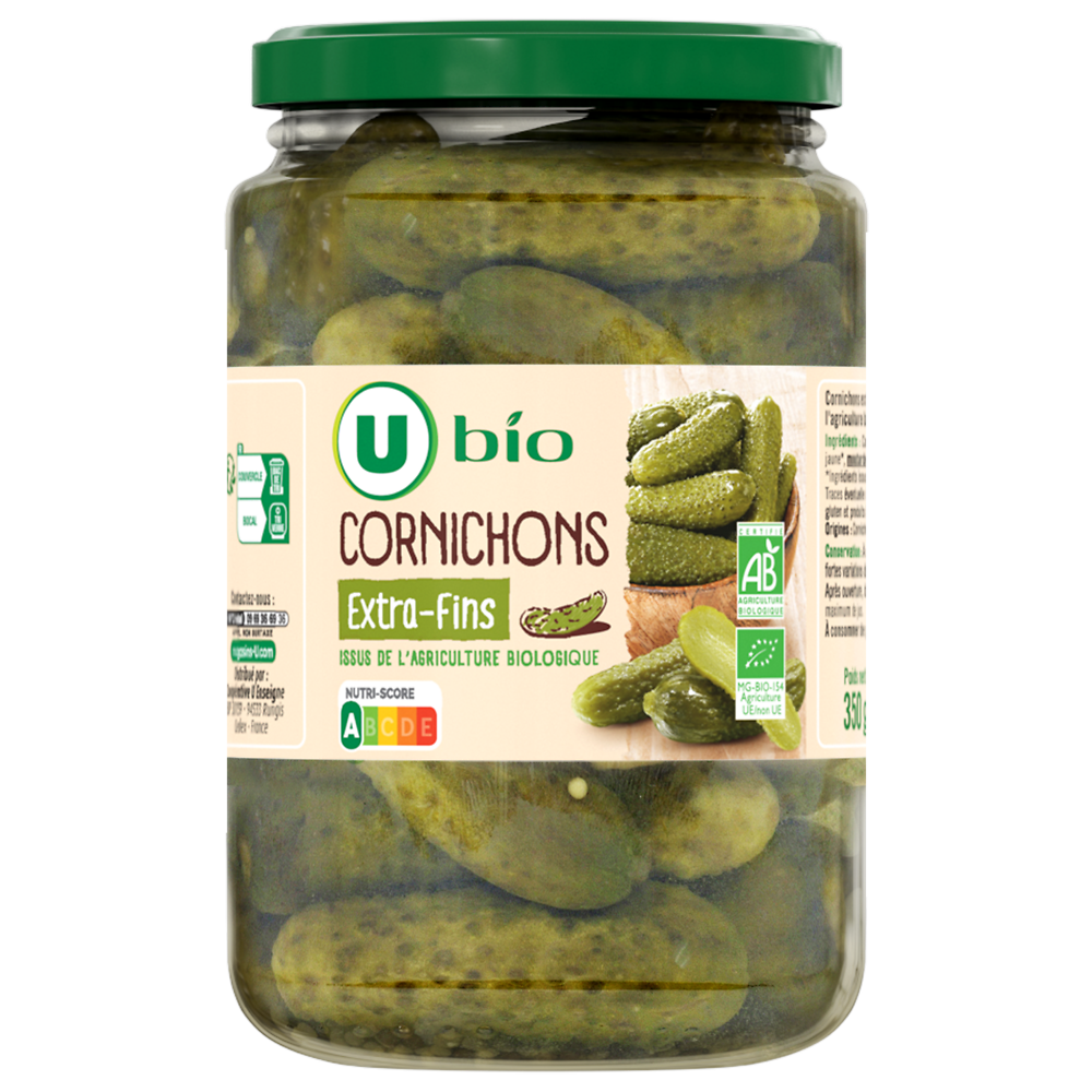 U BIO Cornichons extra fins - Bocal 37cl