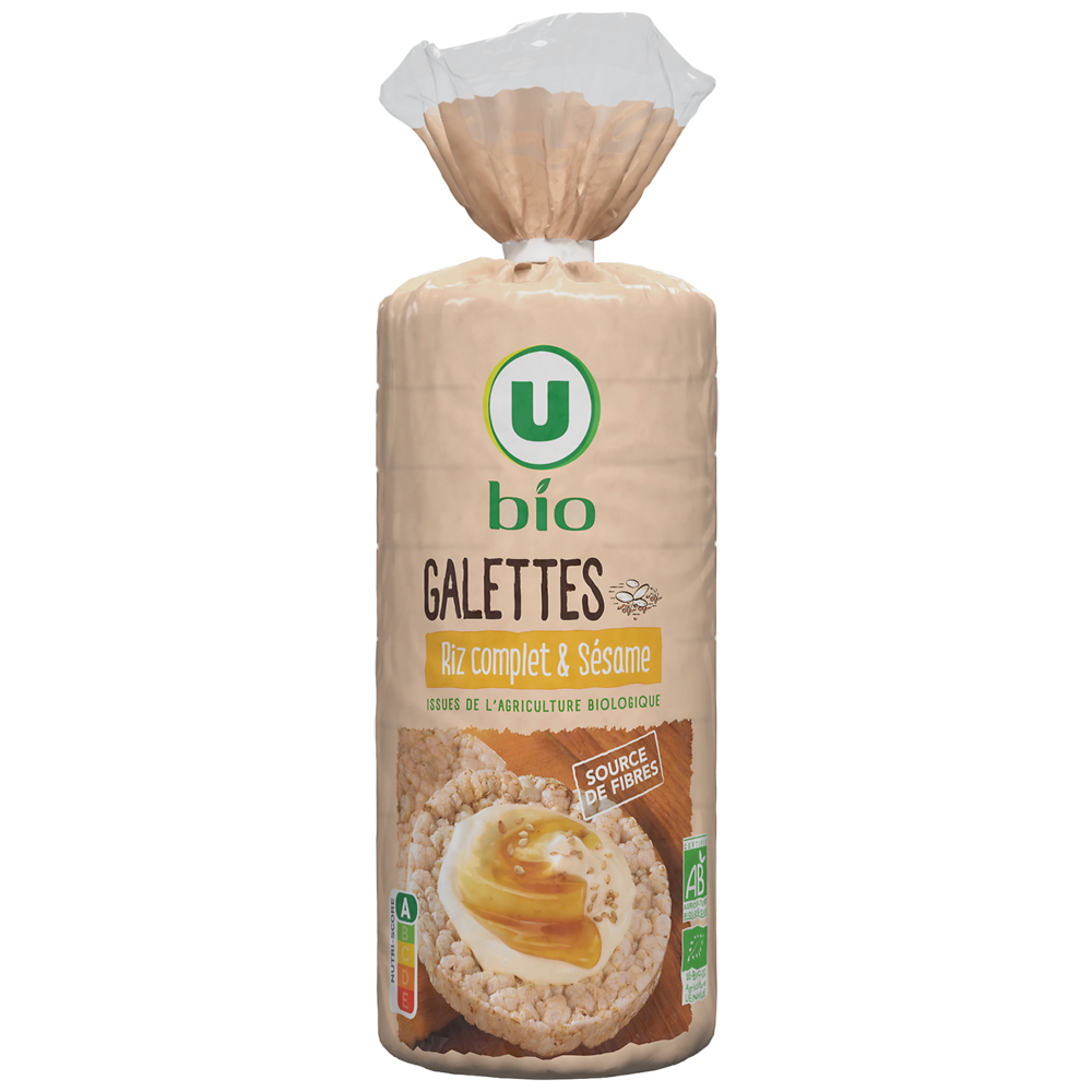 U BIO Galettes riz complet & sésame  130g