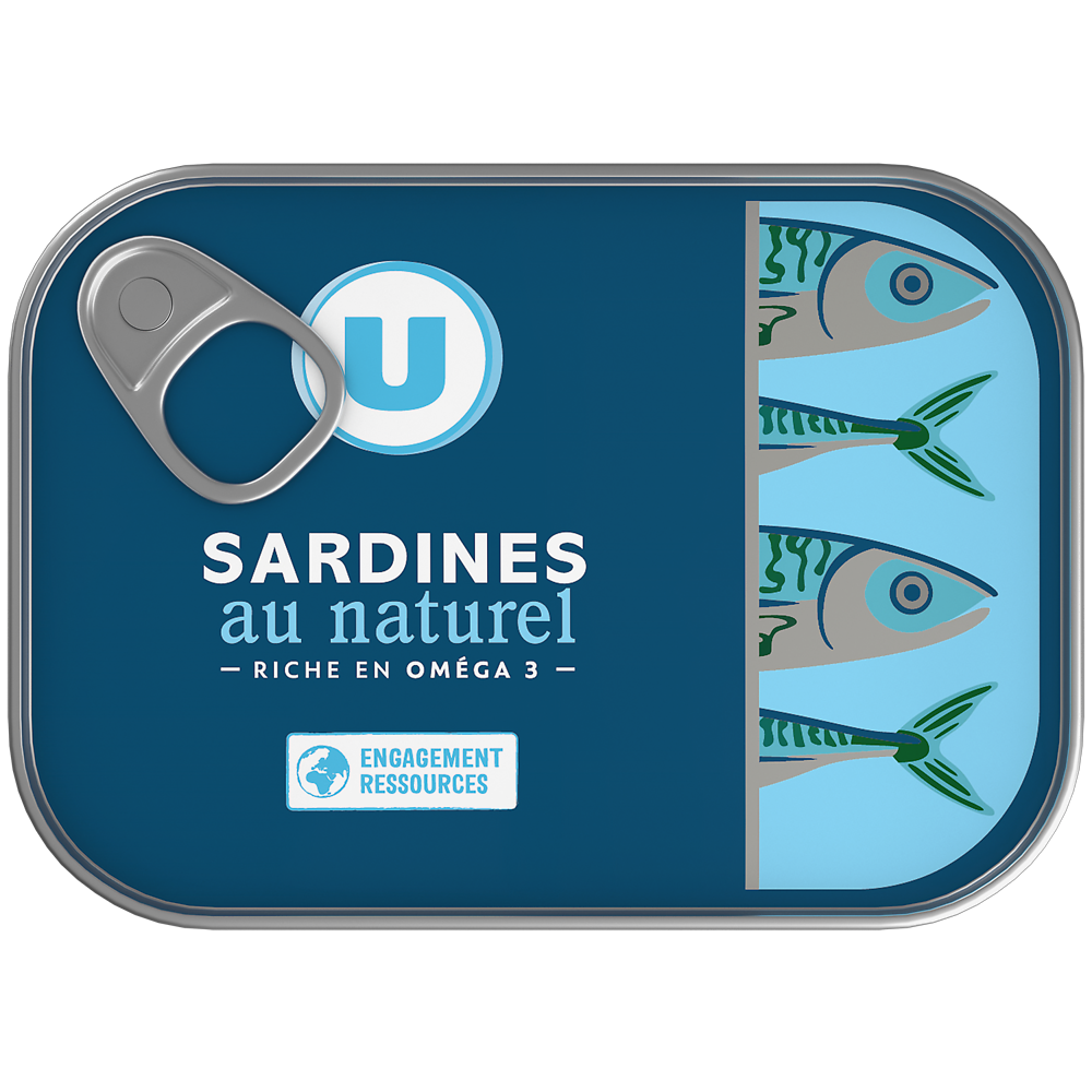 U Sardines au naturel, boîte 1/5 135g