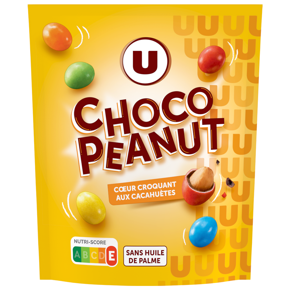 U Confiserie chocolat Choco peanuts, pochon 250g