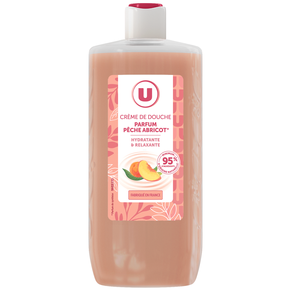 U Crème de douche pêche abricot, 250ml