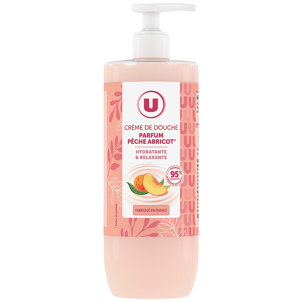 U Crème de douche pêche abricot, 750ml