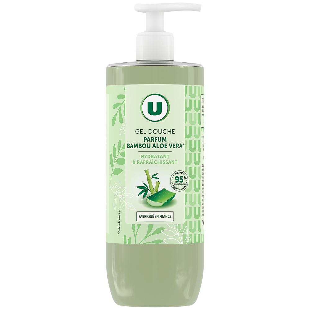 U Gel douche bambou aloe vera, 750ml