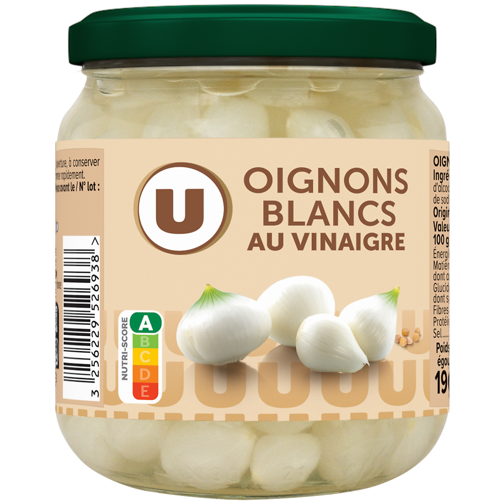 U Oignons blancs au vinaigre - Bocal 37cl