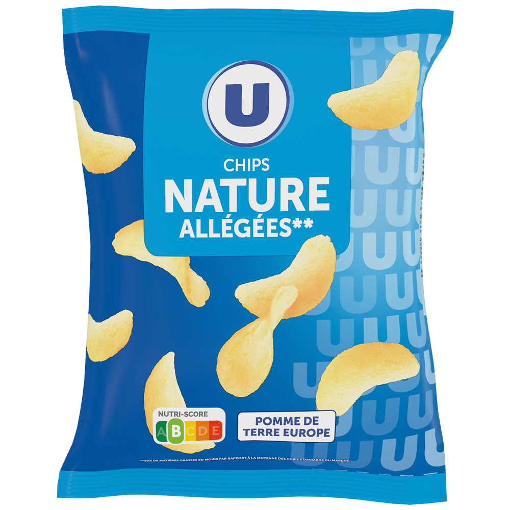 U Chips nature allégées, sachet 100g