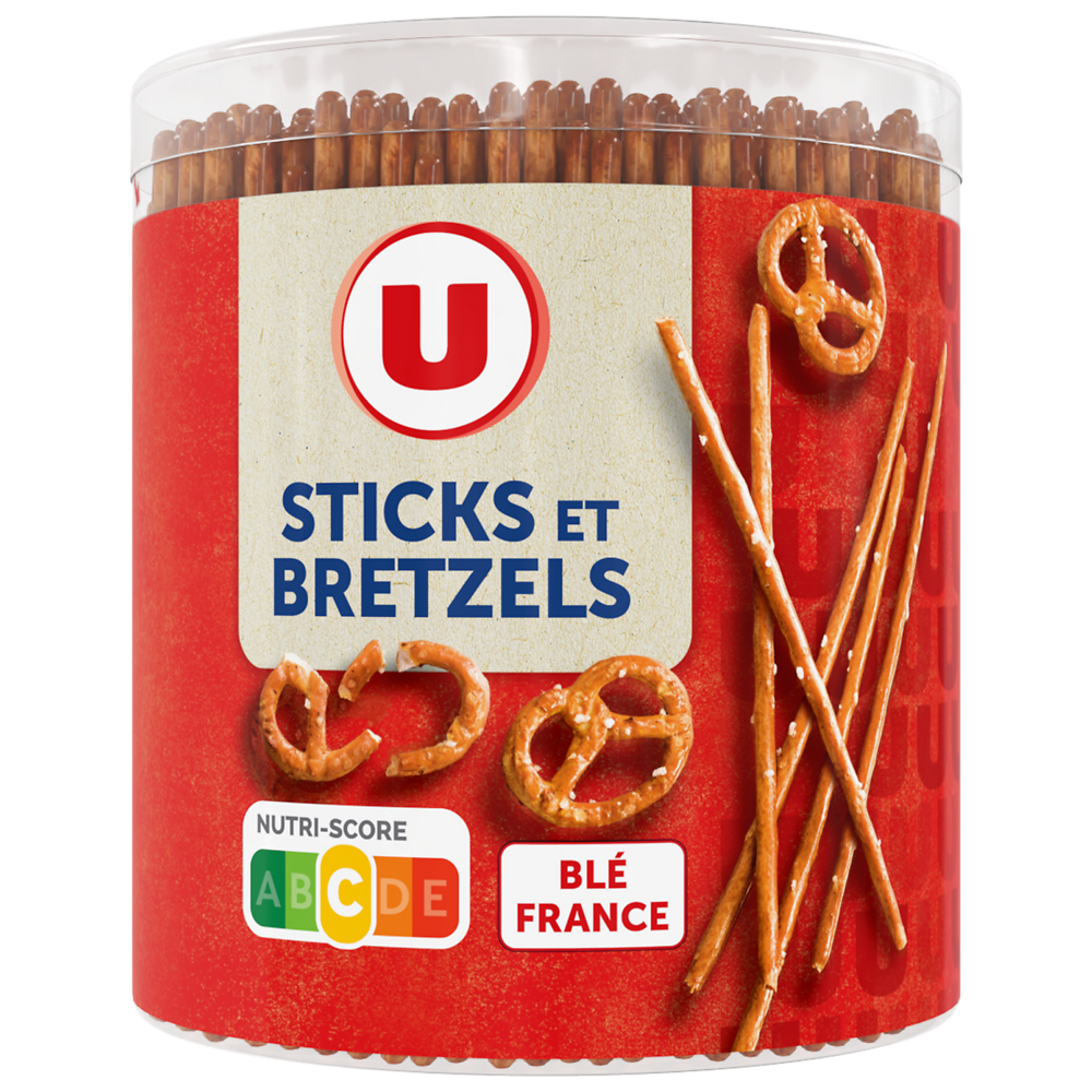 U Sticks & bretzels salés, tubo 300g