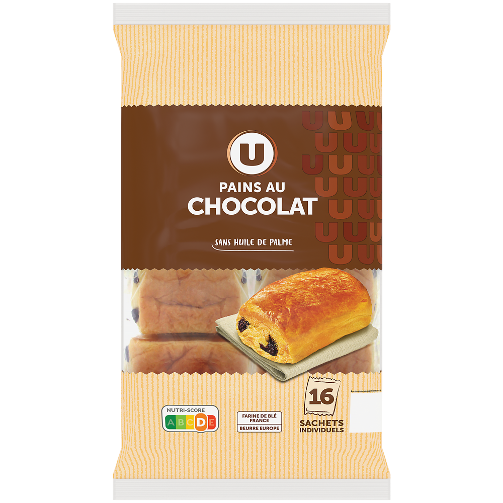 U Pains au chocolat x16 720g