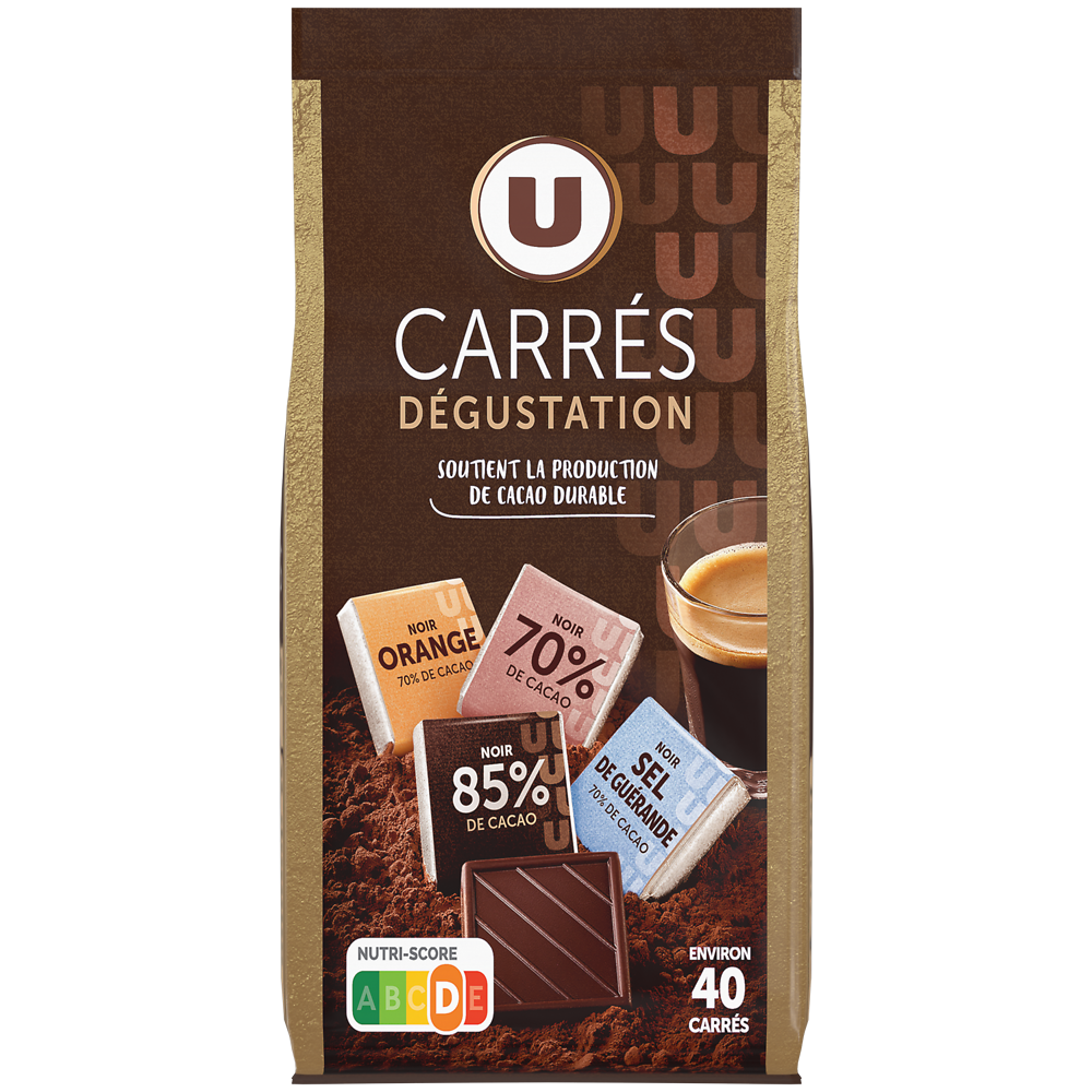 U Chocolat carré dégustation 4 variétés, 200g