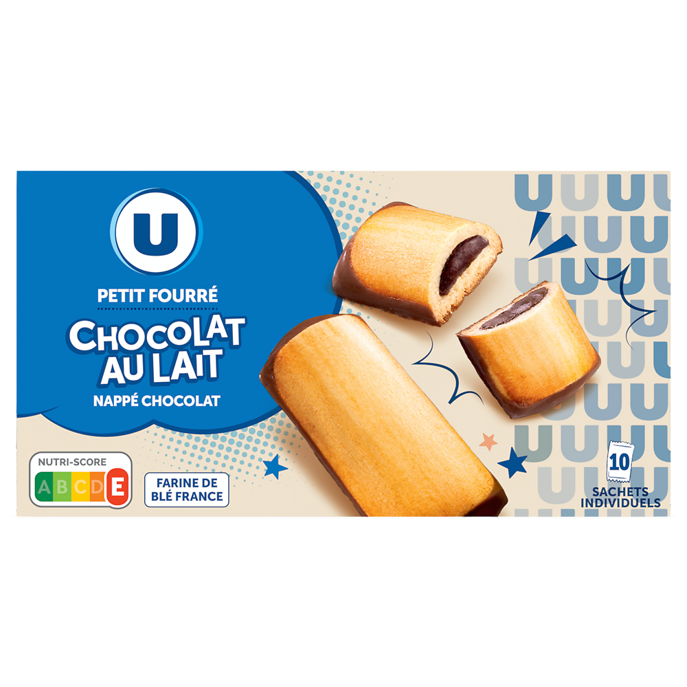 U Goûter p'tit fourré pocket chocolat au lait 295g