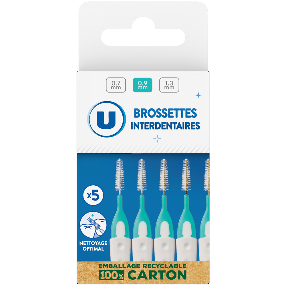 U Brossette interdentaire 0,9mm x5