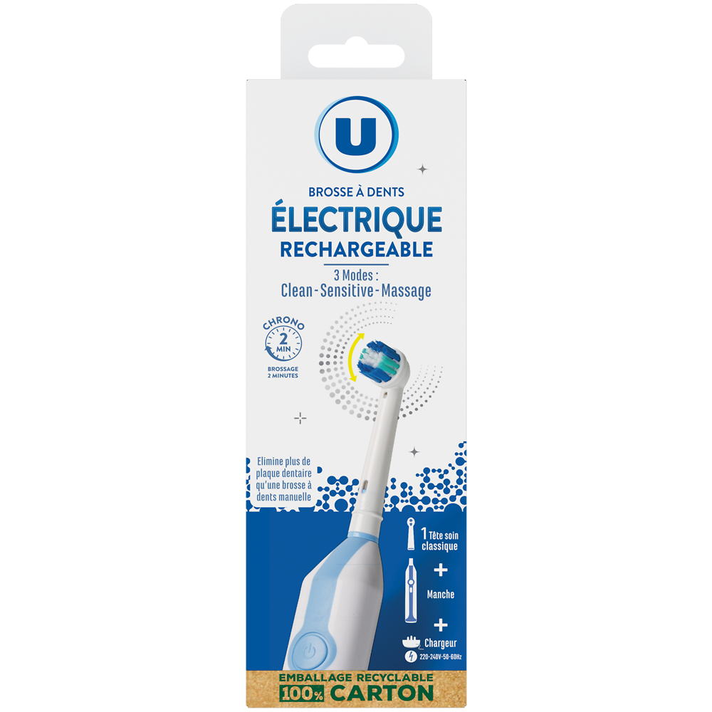 U Brosse à dents électrique rechargeable