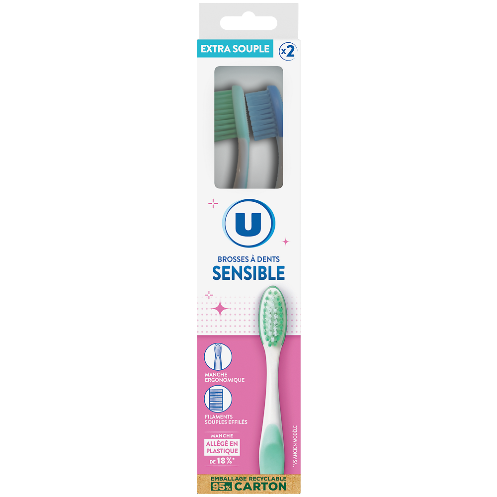 U Brosse à Dent sensible souple x2