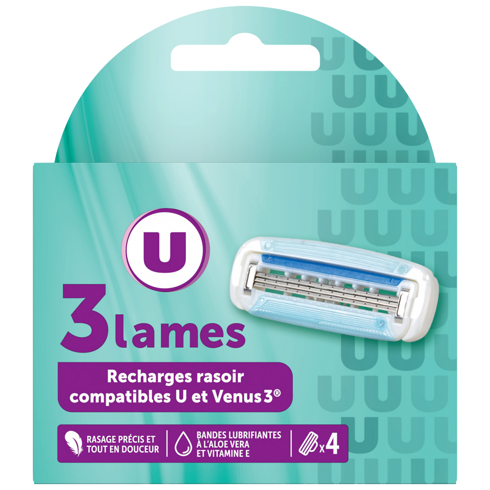 U Recharge pour rasoir système 3 lames féminin U X4