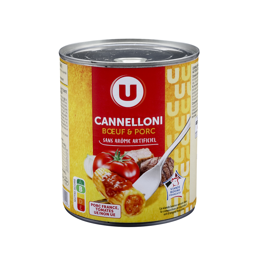 U Cannelloni porc boeuf VBF, boîte 800g