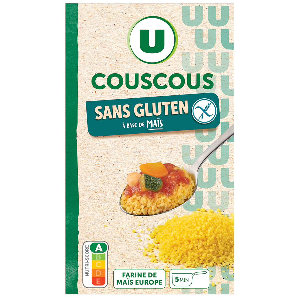 U SANS GLUTEN Couscous de maïs sans gluten, 375g