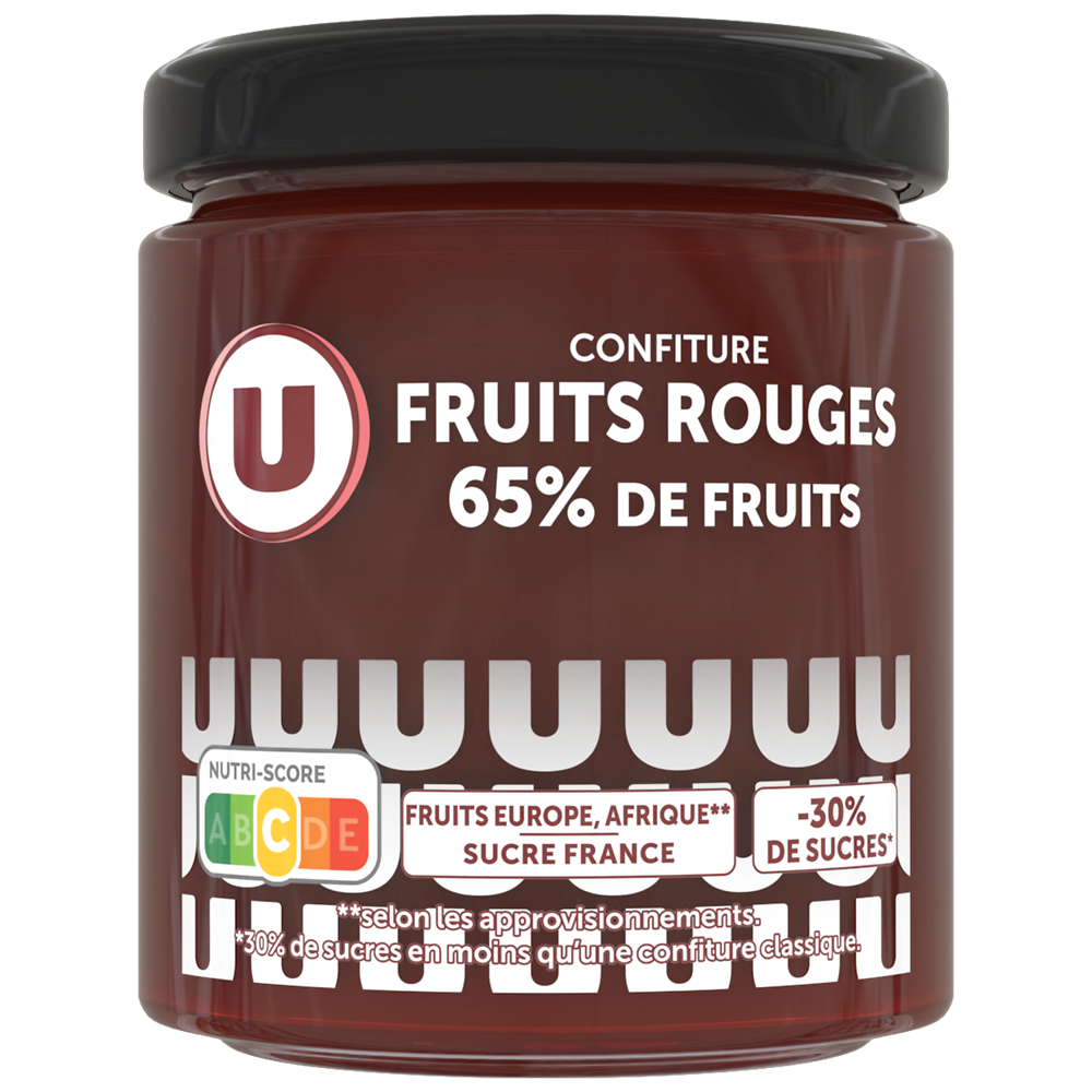 U Confiture 65% fruits rouges, 320g