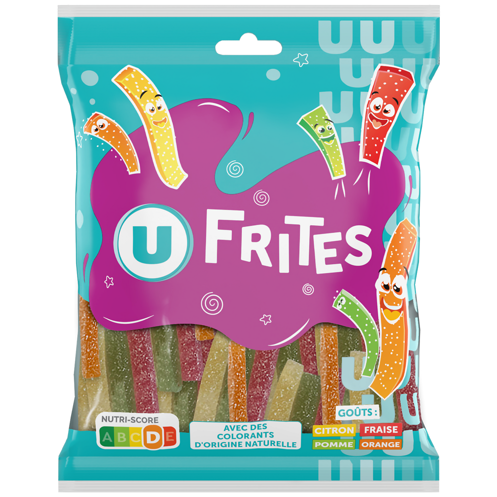 U Bonbons Gélifiés frites acides - sachet 250g