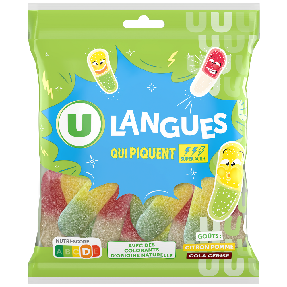 U Confiserie Langues acides - sachet 200g