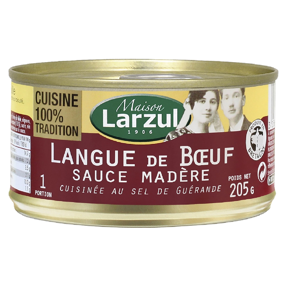 Langue de boeuf sauce madère LARZUL, Boîte de 205g