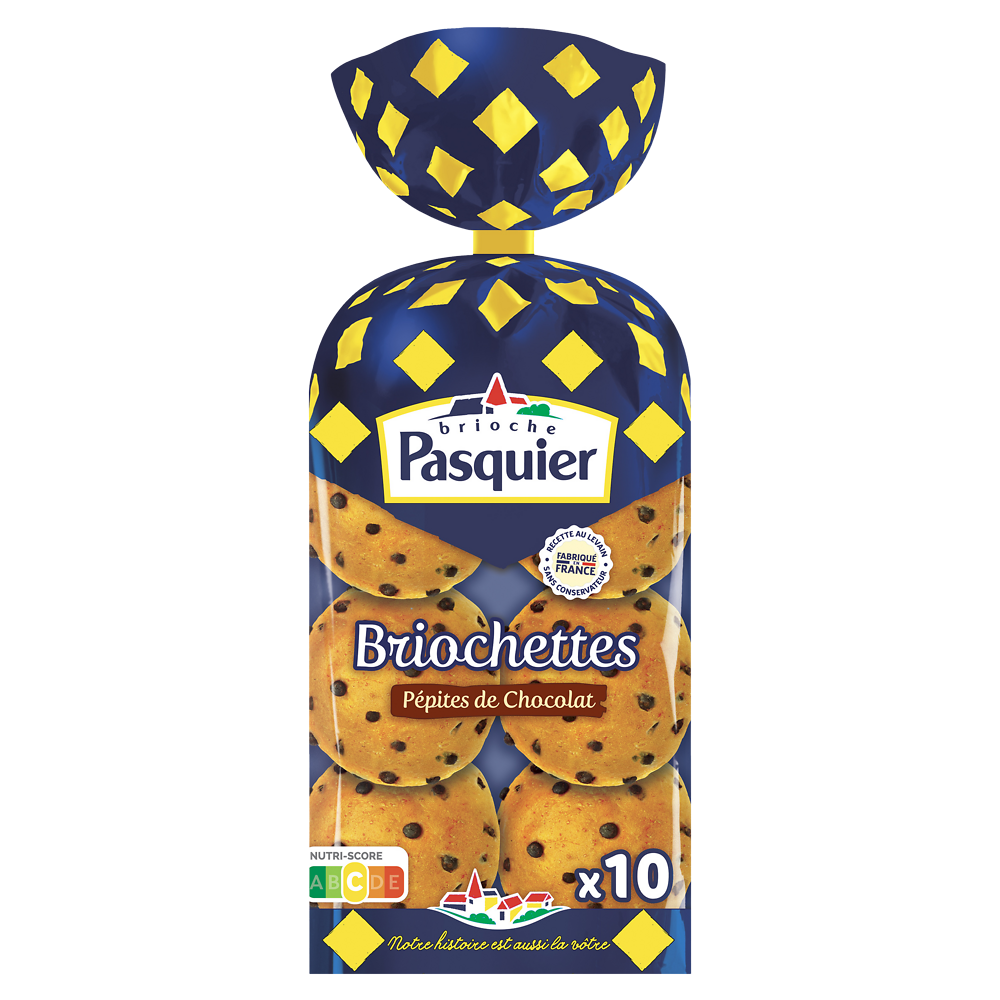 Briochettes aux pépites de chocolat PASQUIER x10 400g