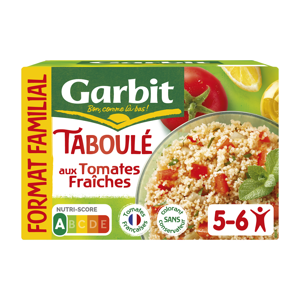 Taboulé aux dés de tomates fraîches GARBIT, Boîte de 730g