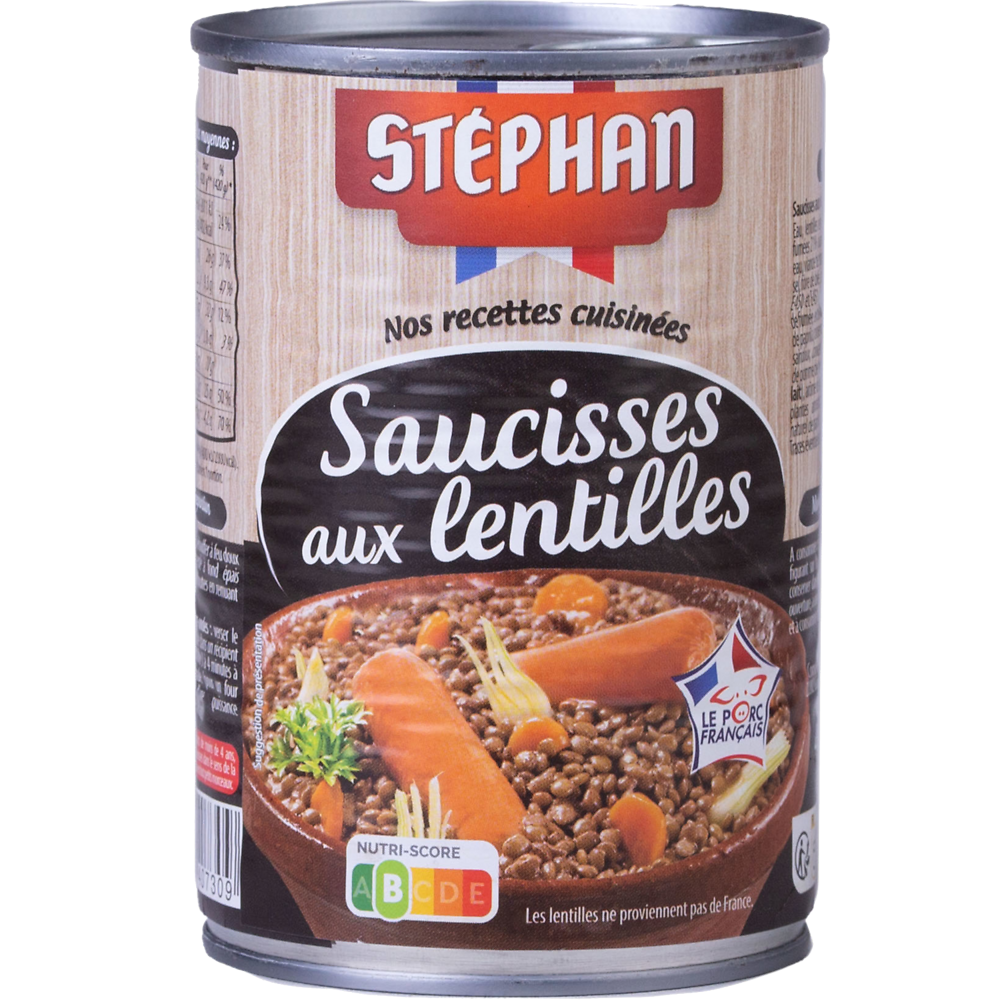 Saucisses aux lentilles STEPHAN Boîte de 420g