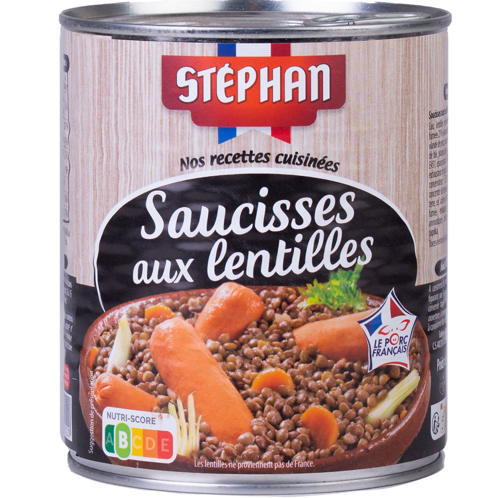 Saucisses aux lentilles STEPHAN Boîte de 840g