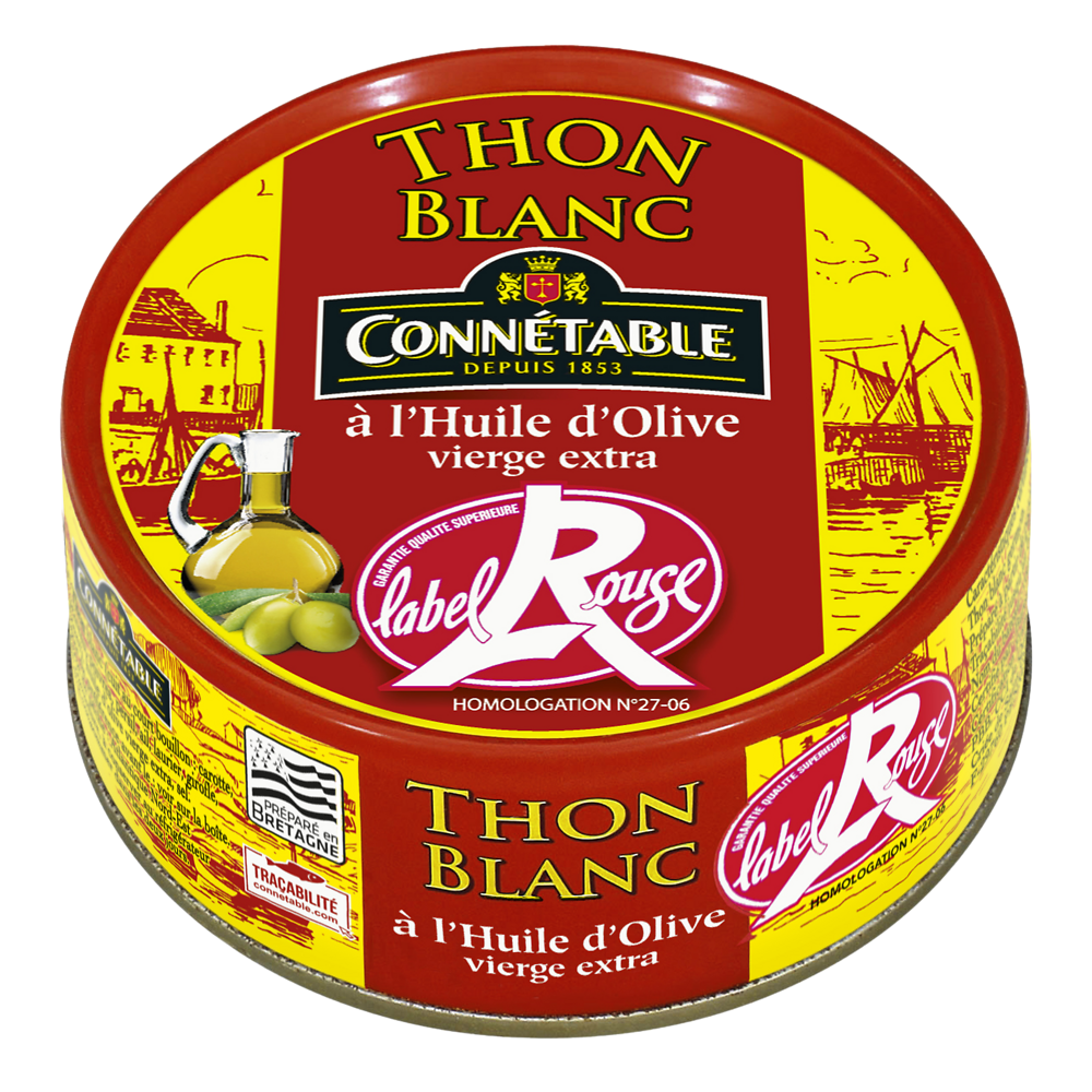 Thon blanc germon à l'huile d'olive vierge extra label rouge CONNETABLE, 1/5 160g