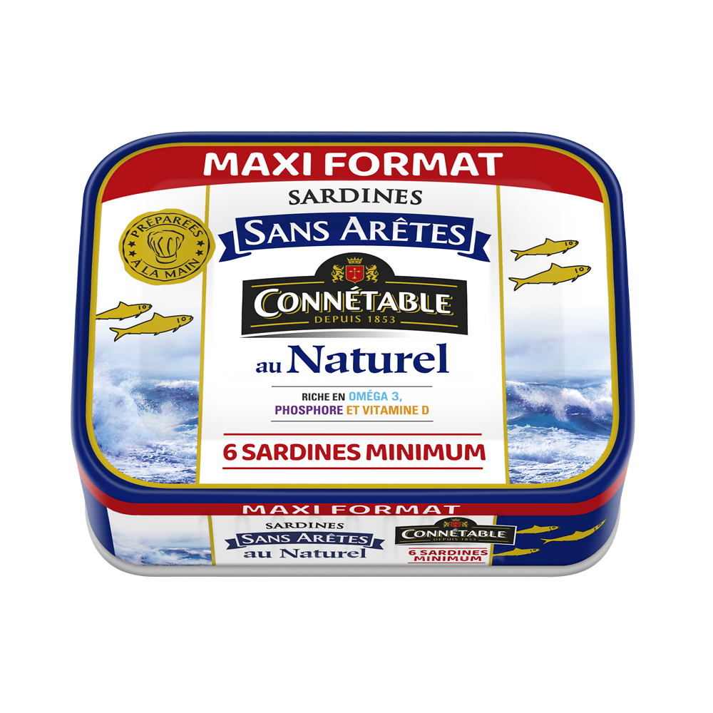 Sardines au naturel sans arêtes CONNETABLE 161g