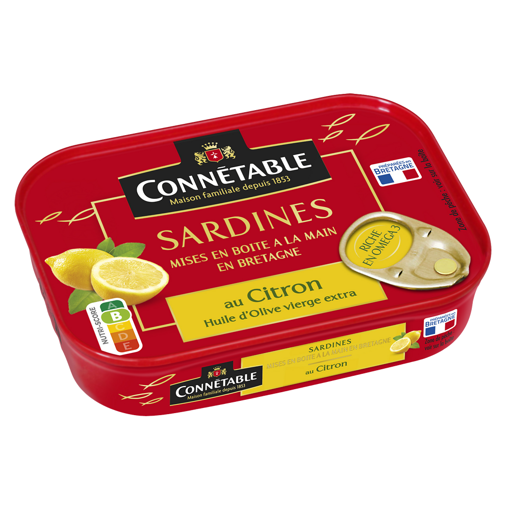 Sardines au citron et à l'huile d'olive CONNETABLE, 115g